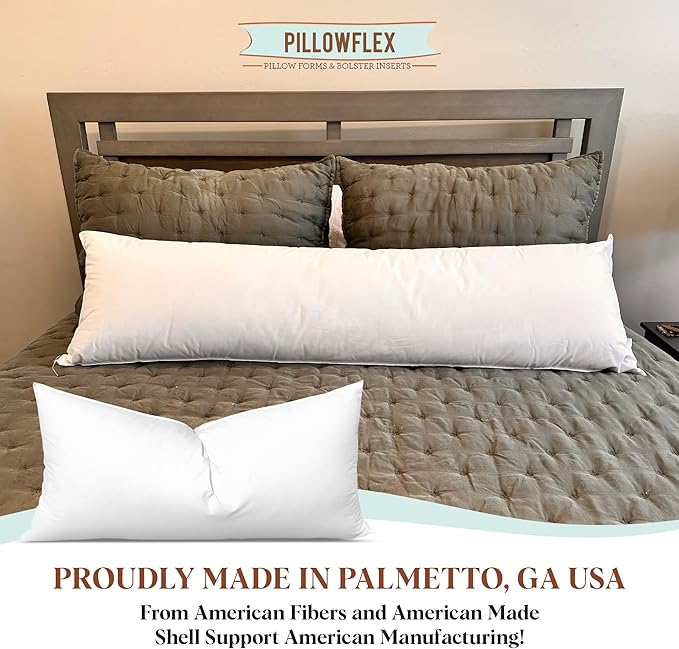 Pillowflex Synthetic Down Pillow Insert - 16x22 Down Alternative Pillow, Ultra Soft, Large Rectangle, Lumbar, Back, Neck, Sleeping Pillow - 1 Decorative Pillow Form