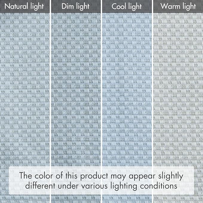 Madison Park Galen Cordless Roman Shade, 29"W x 64"H, Sheen Blue – Room Darkening, Thermal Insulated, Energy Efficient Window Blind with Subtle Sheen Basketweave Fabric for Privacy