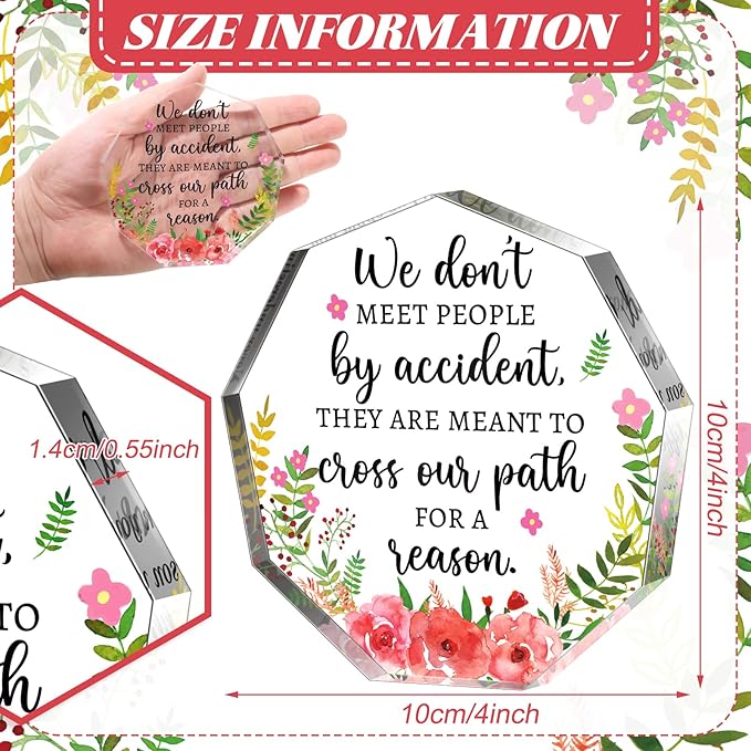 Yinder Thank You Gifts for Women Appreciation Gifts for Coworker Employee Nurse Teacher Leader Boss Inspirational Quotes Acrylic Desk Decor for Home Office Farewell Retirement
