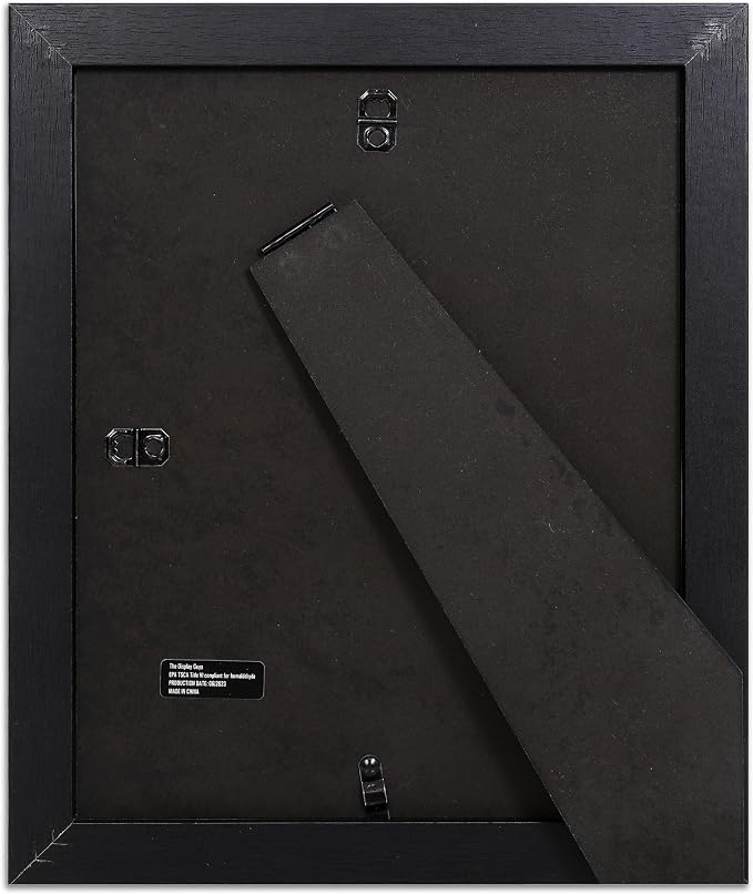 The Display Guys - Black Wooden Minimalist Picture Frames Set - Tempered Glass - 6x8 matted to 5x7 - Tabletop Easel - 6-Pack