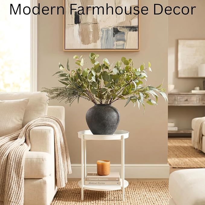 Large Eucalyptus Centerpieces for Table Decor, Long Artificial Greenery Stems Arrangement, Real Touch Silk Branches for Coffee Table, Dining Kitchen Island & Farmhouse Home Decor, 30 Inches Tall