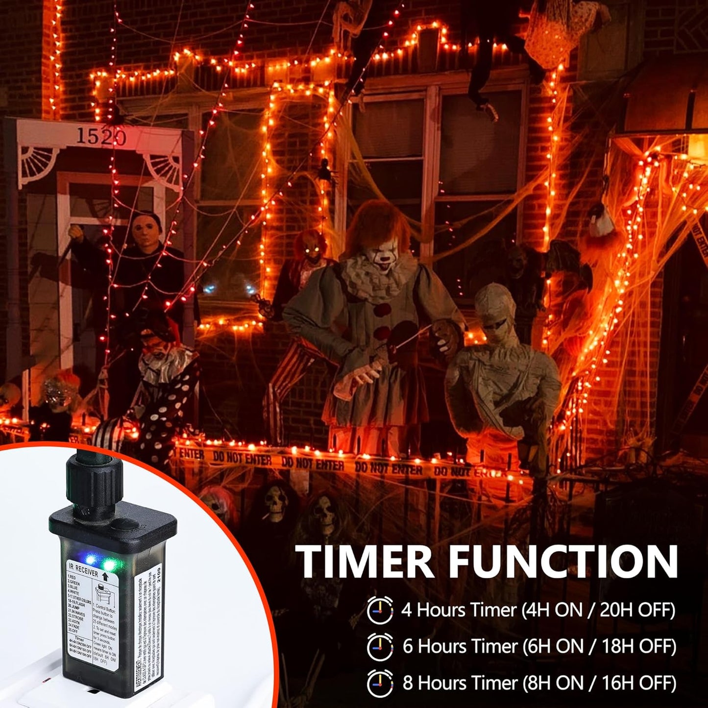 iBaycon Color Changing Christmas Lights, 33FT 100 LED RGB Halloween String Lights Outdoor, Fairy Twinkle Tree Lights with Remote Timer Plug in for Xmas Room Indoor Party Holiday Decorations