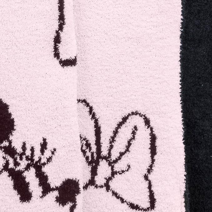 Jay Franco Disney Minnie Mouse Feather Knit Fluffy Throw Blanket for Girls - Light Pink Bows Fuzzy Blanket Measures 50 x 60 inch | Super Soft Lightweight Bedding