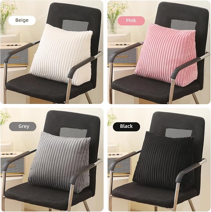 Corduroy Wedge Reading Pillow for Bed, 3 Sizes, 4 Colors for Bed, Sofa, Office Chair (Pink, Small 16 * 14 * 7in)