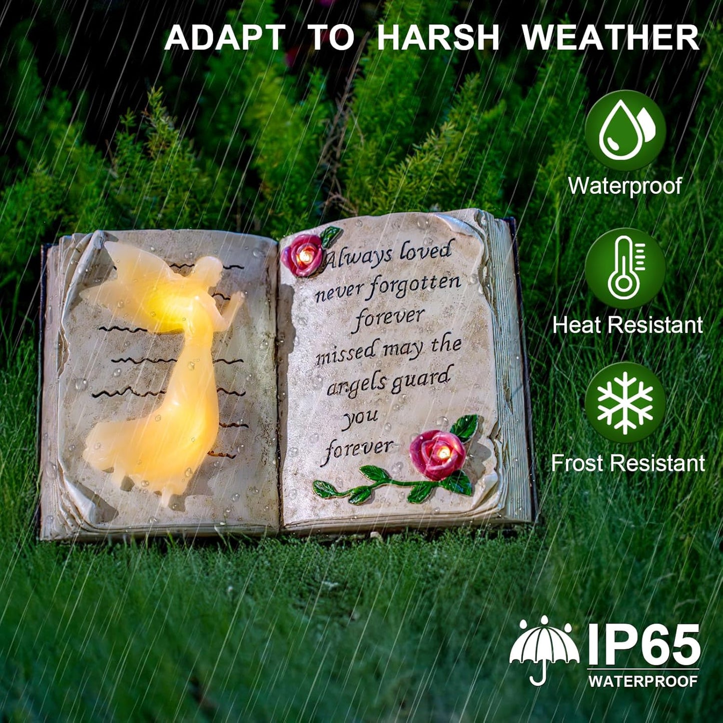 Outdoor Solar Angel Garden Stakes Lights, Waterproof Memorial Grave Decorations Gifts for Cemetery Outdoors Lawn Yard Home Patio Decor