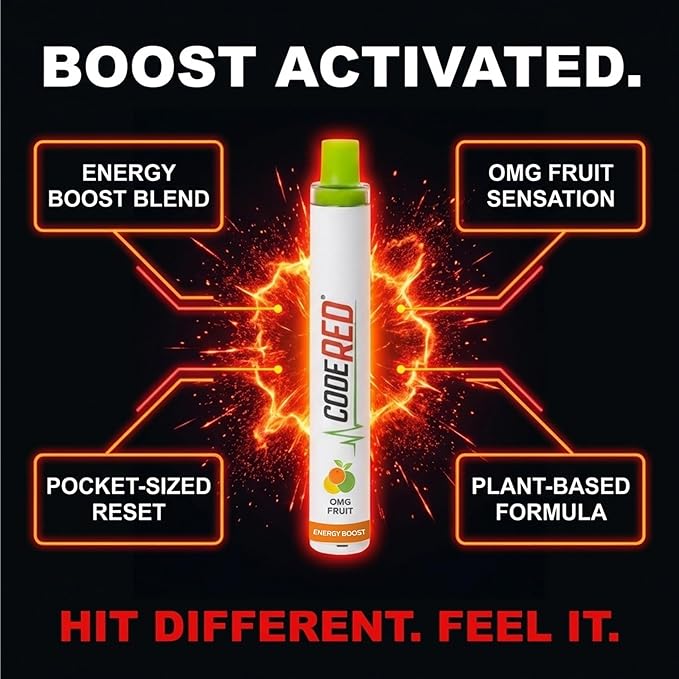 Code Red V-Aid OMG Fruit Mullein Herbal Stick - Plant-Based Herbal Breathing Stick with Mullein, Thyme & Fruit Blend - Portable Wellness Companion for Daily Balance - 600 Uses