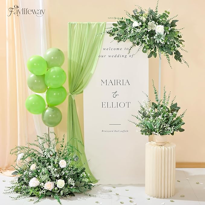110 PCS 4 Kinds Mixed Artificial Greenery Stems,Baby Breath Flowers Artificial Bulk with Fake Eucalyptus Stems for Wedding Vase Bouquet Home Floral Decor