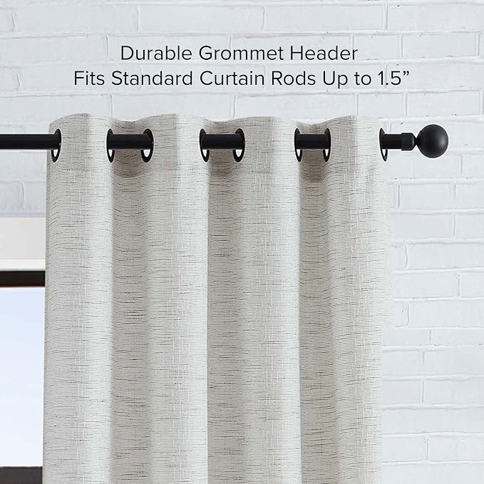 Lucky Brand – Sierra Textured Light Filtering Curtains |Window Panel Curtains | Faux Linen Drapes | Set of 2 Panels | Semi Sheer | Machine Washable | Measures 52" x 96" | Taupe