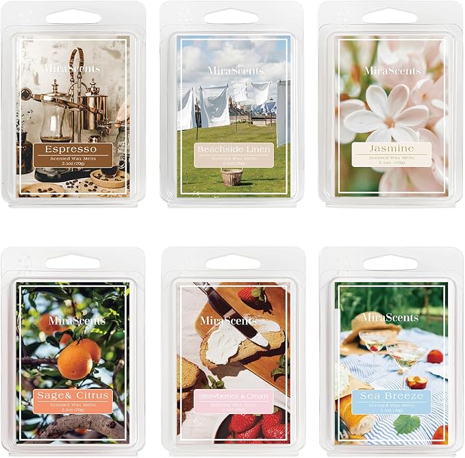 Spring Scented Wax Melts - Spring & Summer Wax Melts,Mix Scented Long Lasting Scented Wax Melts,Natural Soy Wax Cubes for Wax Warmer,Candle Melts Gift, 2.5 oz (6 Pack)
