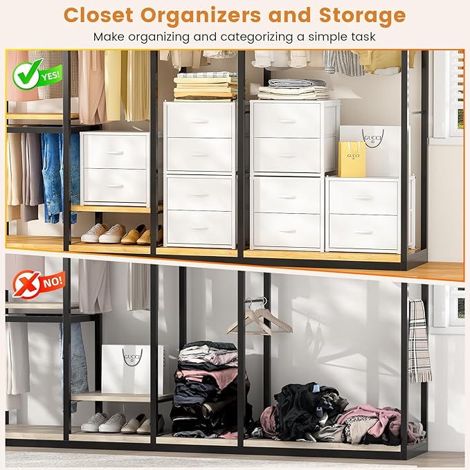 DAOUTIME 3-Pack Stackable Storage Drawers (6 Drawers Total), White Closet Organizer for Clothes, Stackable Drawer Dresser for Closet, Stackable Drawers for Bedroom, Living Room, Pantry, Under Bed
