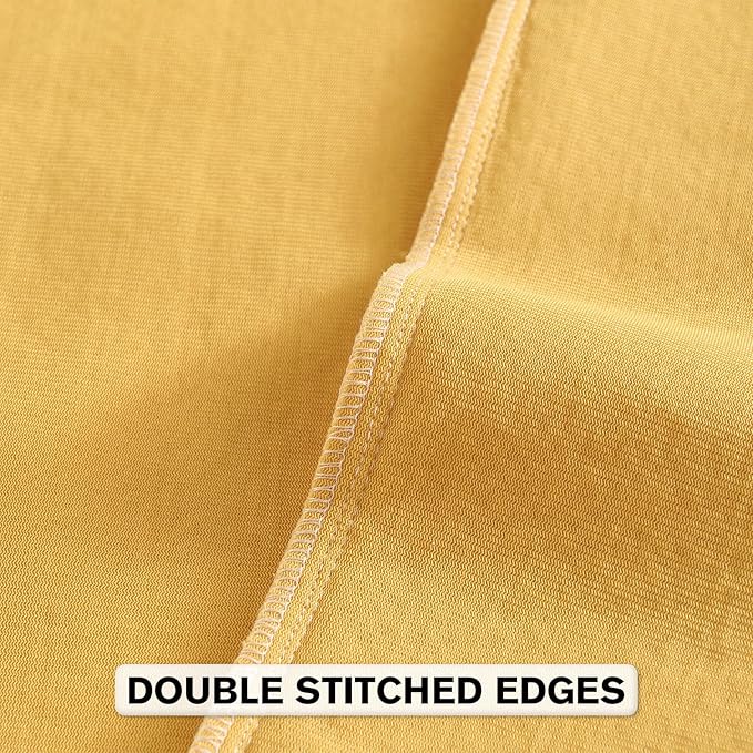 FUTEI Mustard Yellow Chenille Throw Pillow Covers 20x20 Inch Set of 2,Soft Striped & Diamond Textured Cushion Cases,Modern Home Decor for Couch Living Room