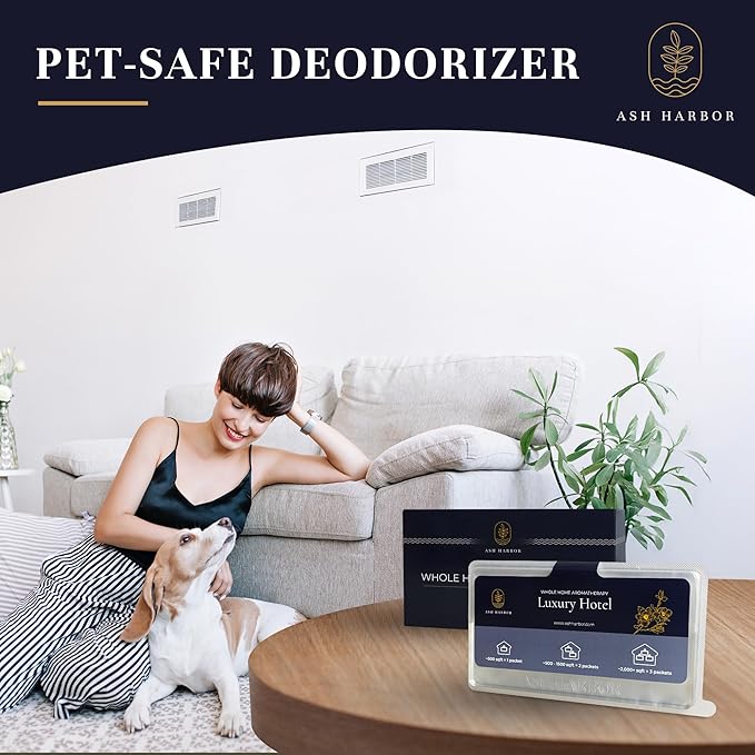 Ash Harbor Luxury Hotel Whole Home Air Freshener System - Whole House Air Freshener for HVAC Filter - Scented Filters for Home - HVAC Duct Odor Eliminator - Filter Fresh 6 Pack