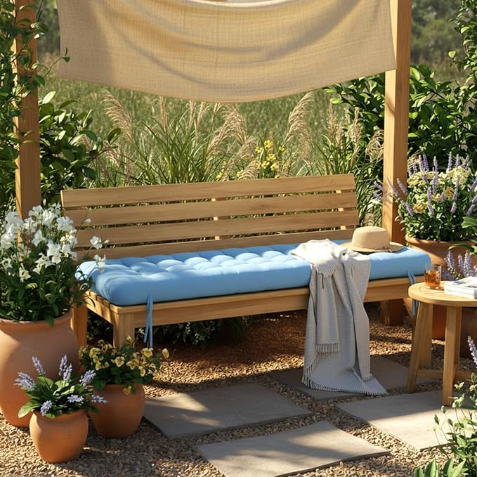 Vercraft Long Floor Cushion Large Floor Cushion with Brushed Cotton 74.8 x 27.5 x 3.15 in Jumbo Lounger Pillow for Outdoor Indoor Bay Window Meditation Yoga Reading Sleeping(1 Pc,Light Blue)