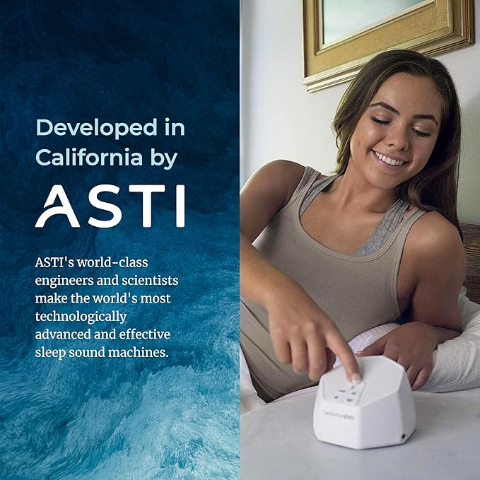 Adaptive Sound Technologies LectroFan EVO - Non-Looping Sound Machine for Sleep - Soothing Noise - Convenient Sleep Timer - Lightweight Build - USB-Powered - White