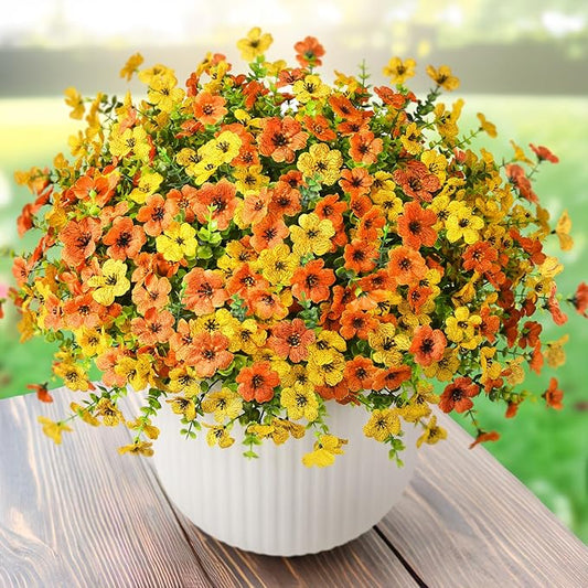 ZFProcess Artificial Flowers Faux Plants Outdoor Fake Flowers Spring Decor,12 Bundles Realistic Plastic Plant Colorful Daisy UV Resistant for Porch Patio Home Yard Garden Window Box Pot Planters