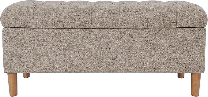 HomePop 40" Ainsley Button Tufted Storage Bench - Midtone Gray
