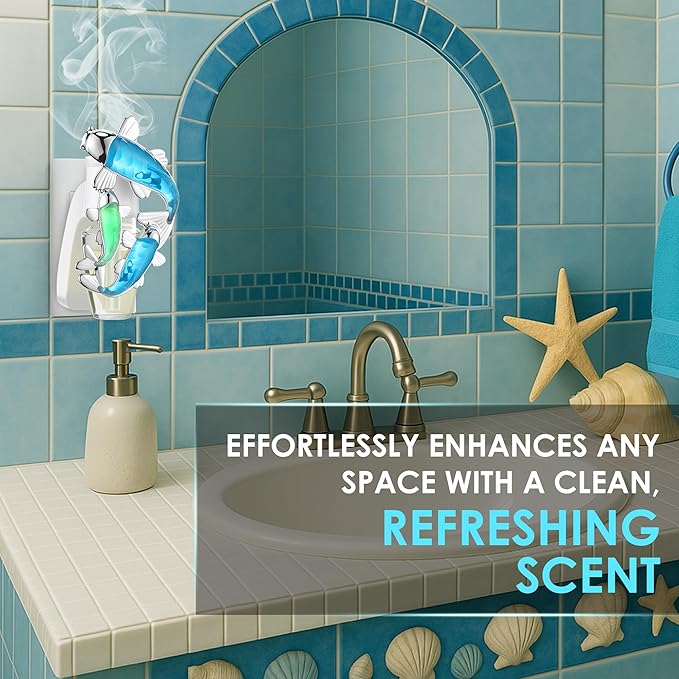 Hohean Wall Fragrance Plug in Compatible with Bath and Body Works WallFlower, Scent Diffuser with Night Light, ETL Certified, Long Lasting Scented Warmer Diffuser Home Office(Elegant Fish)