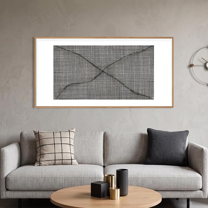 DRACIT Large Black and White Abstract Framed Canvas Wall Art Set,Minimalist Line Wall Decor,Neutral Geometric Print,Modern Mid Century Boho Artwork for Living Room,Bedroom,Office-20 x40
