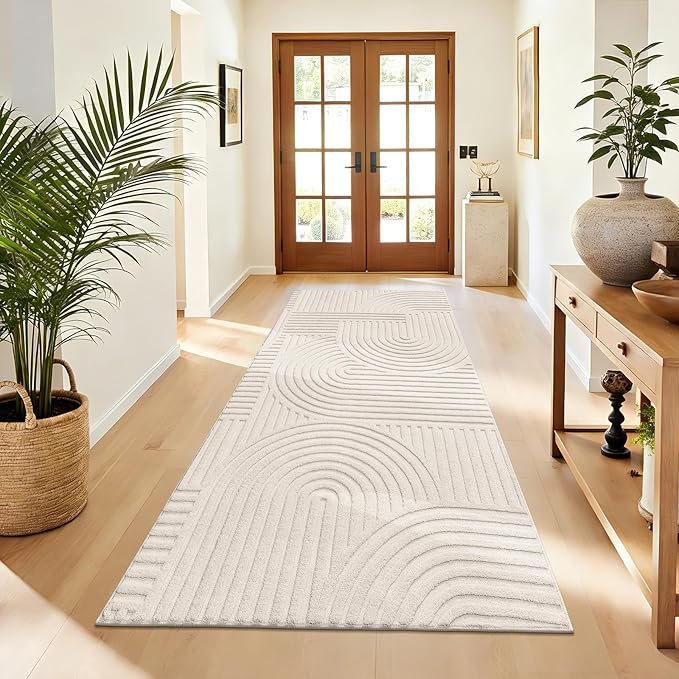 Pauwer 3x6 Washable Area Rugs for Living Room Modern Beige Solid Color Soft Fluffy Rugs for Bedroom Non Slip Boho Accent Indoor Mat Floor Carpet Cover for Kids Dining Room Kitchen Office