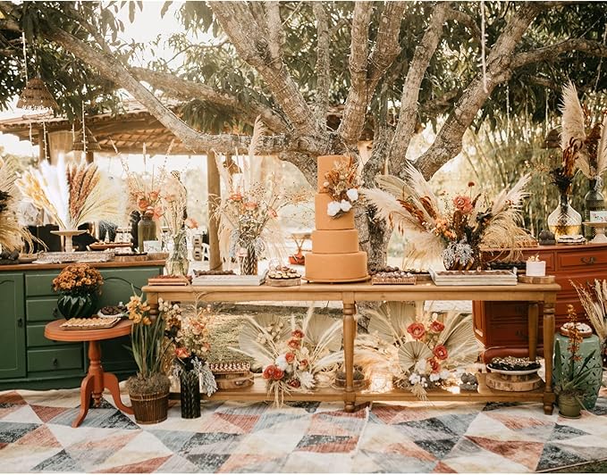 Natural Dried Pampas Grass Decor, White Pampas Grass， Bunny Tails Dried Flowers, Reed Grass Bouquet for Wedding Boho Flowers Home Table Decor, Rustic Farmhouse Party (100 in Total )