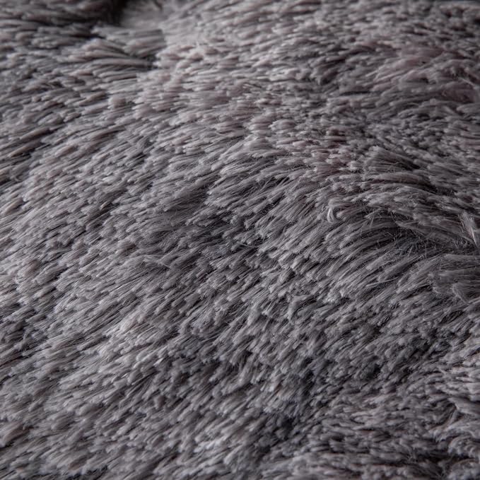 chovy Faux Fur Tie-Dyed Black Gray White Colorful Comforter Sets Twin - 3PC Bed Set Ultra Soft Plush Flannel Velvet Fluffy Fuzzy Bedding（Comforter x 1 Pillowcases x 2）