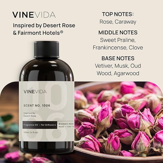 VINEVIDA (4oz) Hotel Fragrance Diffuser Oil - Hotel Scents Diffusers for Home - Cold Air Diffuser Oil - Hotel Scent Essential Oil - Scent No.1006 Inspired by Fairmont Hotels (Pack of 2)