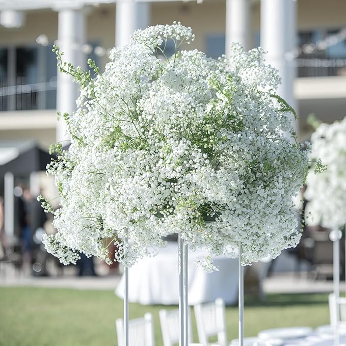 Yastouay 150 Pcs Babys Breath Artificial Flowers, White Baby Breath Flowers Artificial Bulk, Real Touch Fake Flowers Babys Breath Gypsophila for Wedding Home Party Bouquet Floral Arrangement Decor