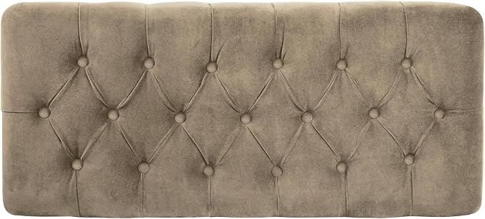 HomePop 40" Ainsley Button Tufted Storage Bench - Fawn Velvet