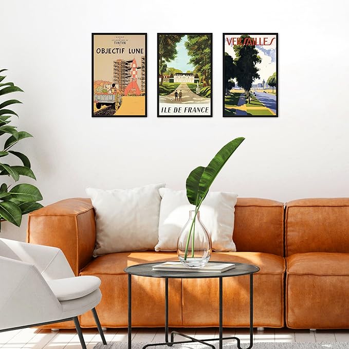 upsimples 11x17 Picture Frame Black 3 Pack, Scratch-Proof 11 x 17 Poster Frames for Photo Gallery - Slide-In Strips, Horizontal or Vertical Wall Mounting