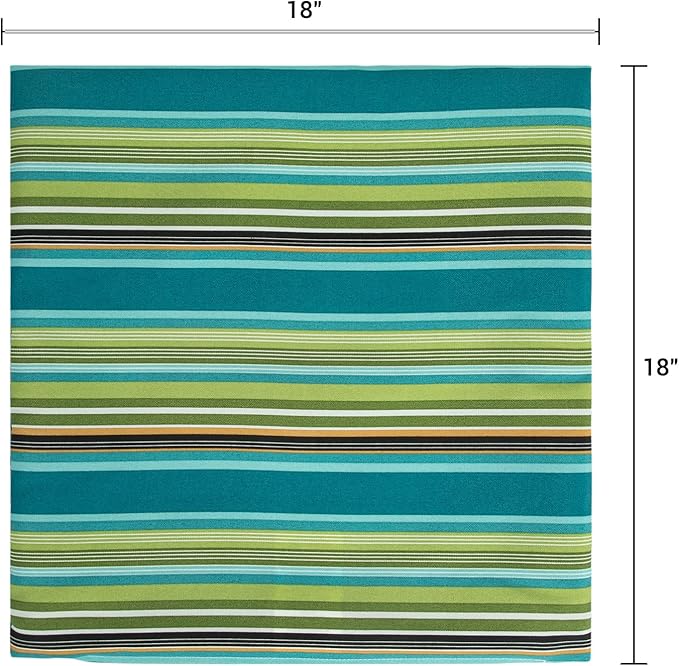 Waterproof Outdoor Throw Pillow Covers Set of 2,Home Decor for Garden Patio Furniture,Couch,Sofa 18 x18 Inch Decorative Pillows Cover Only,NO Insert(Green Stripe)