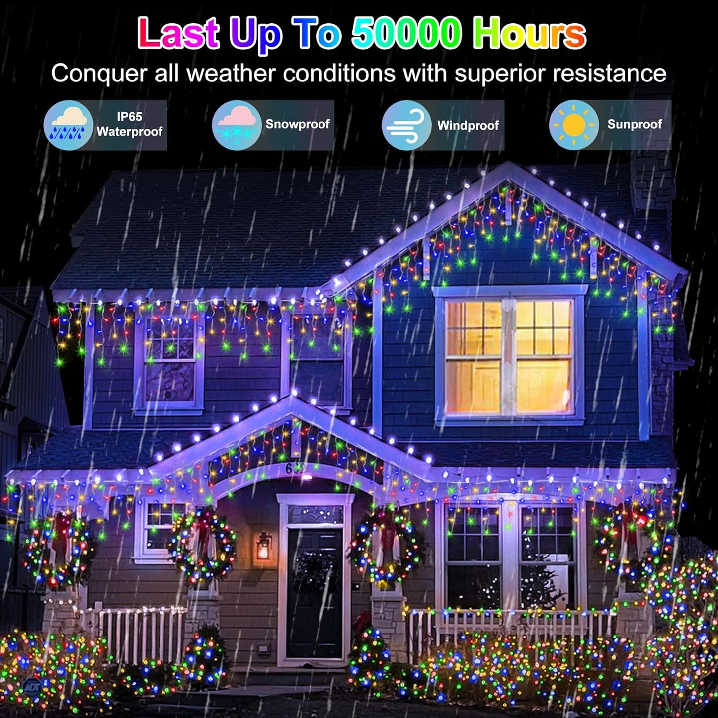 666 LED 66FT Christmas Lights with 148 Drops, 12 Modes Dimmable Multicolor Outdoor Hanging Lights with Timer Memory, Waterproof Curtain Lights for Home Bedroom Indoor Tree Window Roof Fence Wedding
