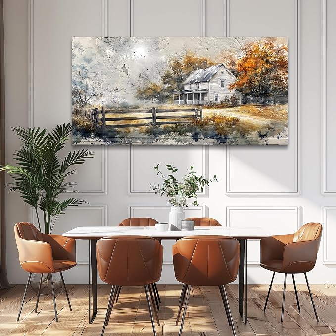 KELIYUAN Canvas Wall Art For Living Room Bedroom Wall Decor Home Office Dining Room Abstract Ink Landscape Painting Painting Room Hallway Prints Retro style Artwork Picture Wall Decoration 20x40 In