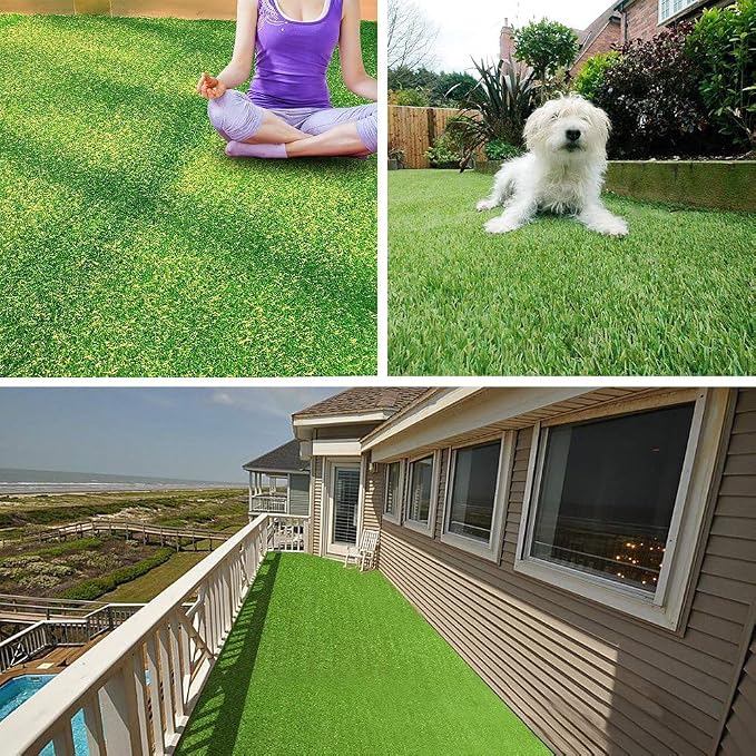 Petgrow 6FTx8FT Pet Pad Artificial Realistic & Thick Fake Mat for Outdoor Garden Landscape Dog Synthetic Grass Rug Turf