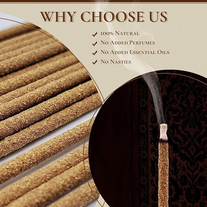 Palo Santo Incense Sticks (30 Sticks), 100% Natural sustainably harvested Peruvian Palo Santo, Suitable for Meditation, Relaxation, and Spiritual Purification