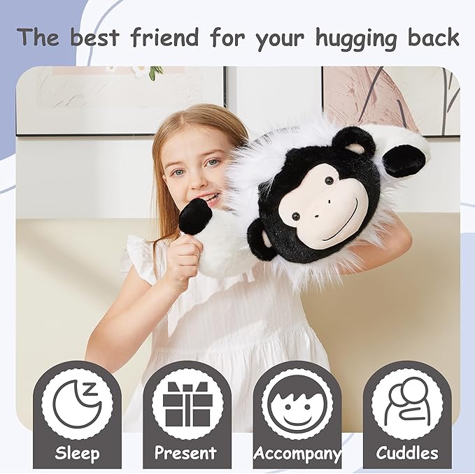 GILFWM Weighted Stuffed Animals Monkey - 21.3" Cute Toy Pillow Plushie Gifts for Kids Boys Girls & Adults, 3 lbs Soft Washable Plush Pillowfort