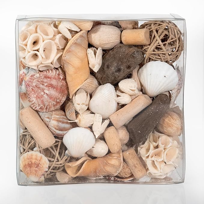 ANDALUCA Maison Box Fragrance Potpourri Decorative Vase & Bowl Filler Home Décor (Coastal Seashells)