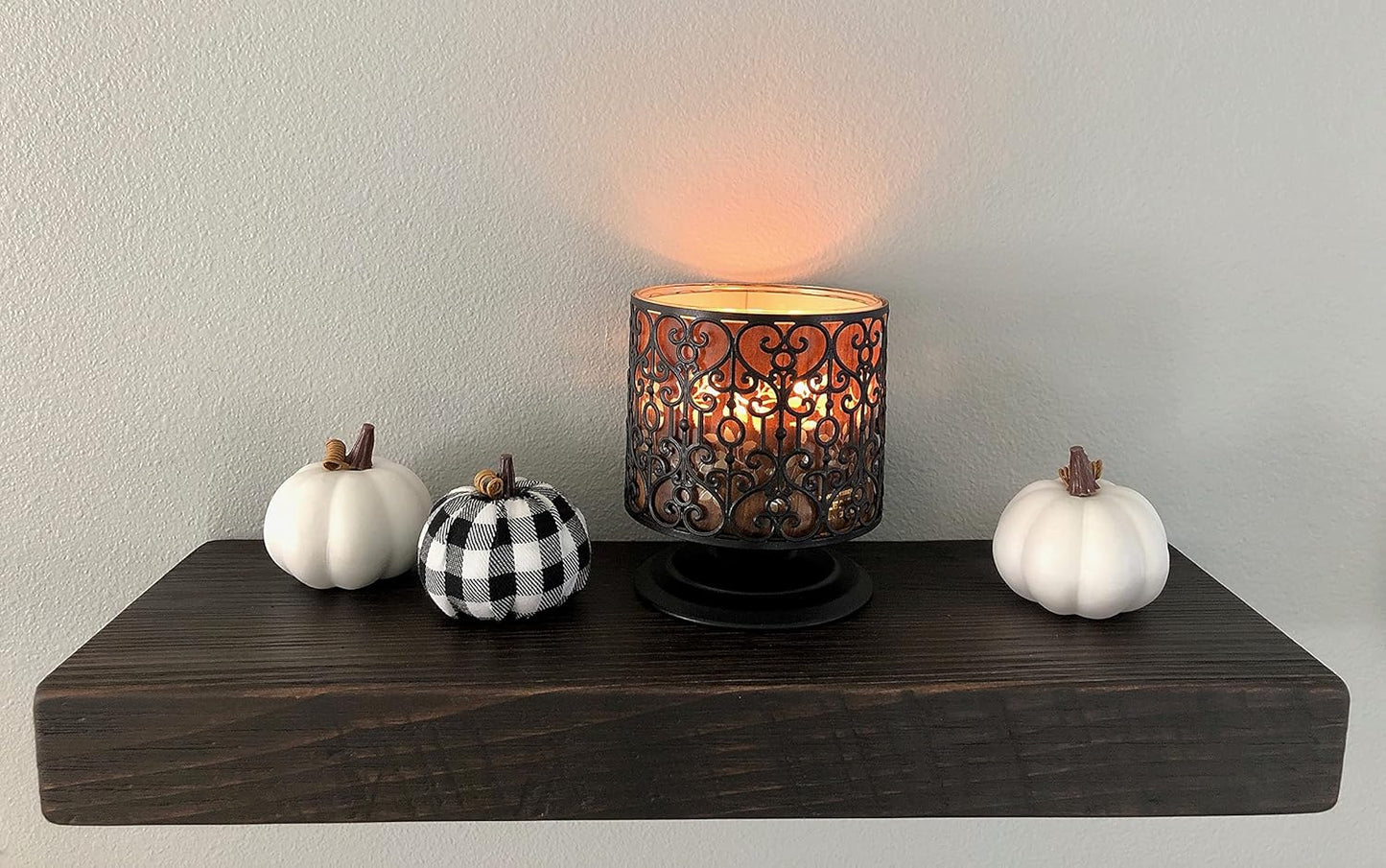 Joel's Antiques 18 Inch Wooden Floating Shelves for Wall - 18x8x2 in - Made of Natural Wood - Short Heavy Duty Rustic Wall Shelves for Bedroom - Perfect for Living Room, Kitchen - Mocha