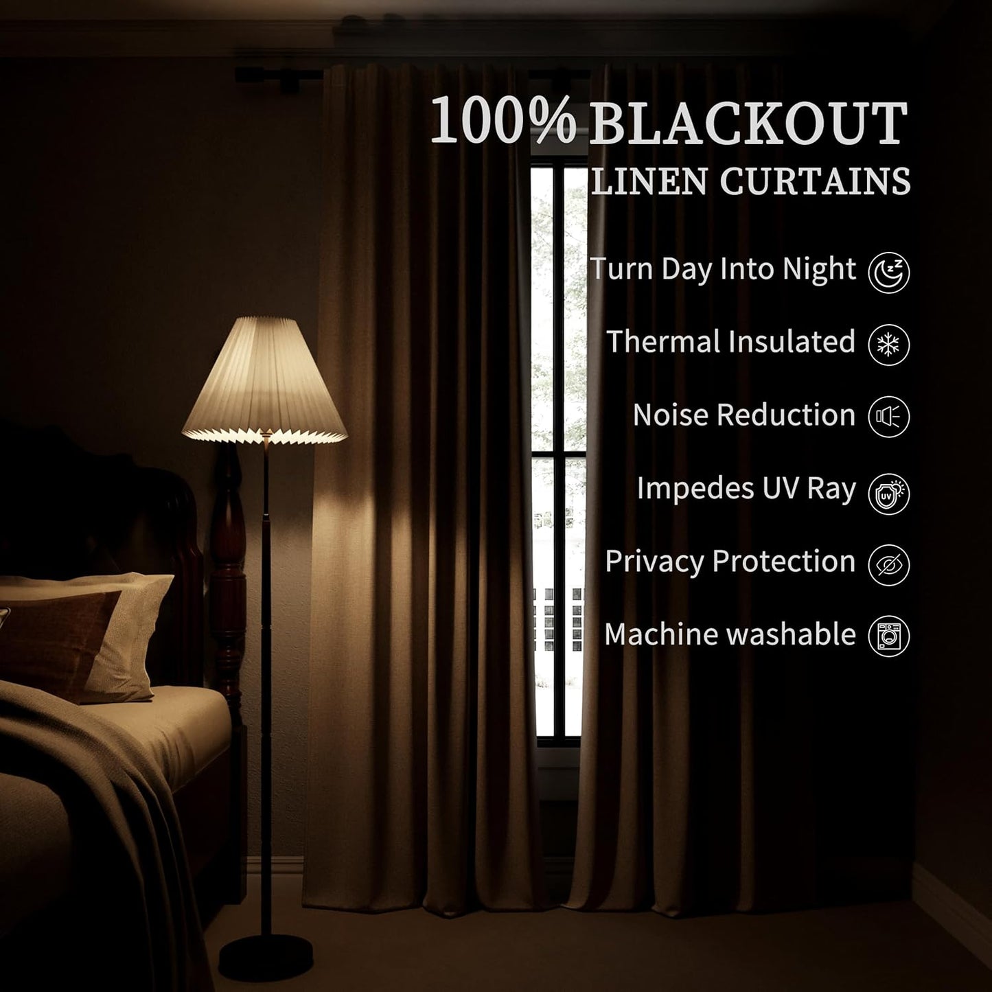BOODII 108 Inch Black Out Curtains 2 Panels Set Back Tab Thermal Insulated Olive Green Linen Textured Blackout Curtains Noise Reducing for Farmhouse Living Room Darkening Window Drapes Loden 52x108