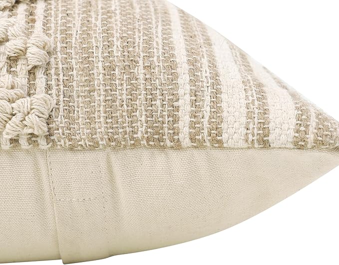 REDEARTH · Handmade Boho Throw Pillow Covers - Bohemian Chic Farmhouse Style - Accent Woven Indoor and Outdoor Pillow Cushion Cases for Couch - Bed - Chair - Sofa - Benches – Set of 2-18"x18" -