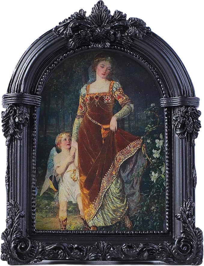 Black Antique Picture Frames 2.5x3.5 Ornate Arched Vintage Picture Frames with Glass Front for Wall Hanging and Tabletop Photo Gallery Wall Decor Vintage Home Decor