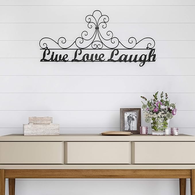 Metal Cutout-Live Laugh Love Decorative Wall Sign-3D Word Art Home Accent Décor-Modern Rustic or Vintage Farmhouse Style by Lavish Home