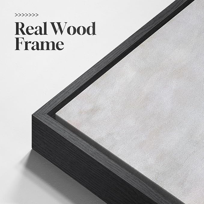 Framed Neutral Abstract Landscape Wall Art, Modern Gray Black Gold Canvas Prints Artwork for Walls, Minimalist Square Pictures for Living Room Bedroom Dining Room Hallway Office Wall Decor, 30x30 In