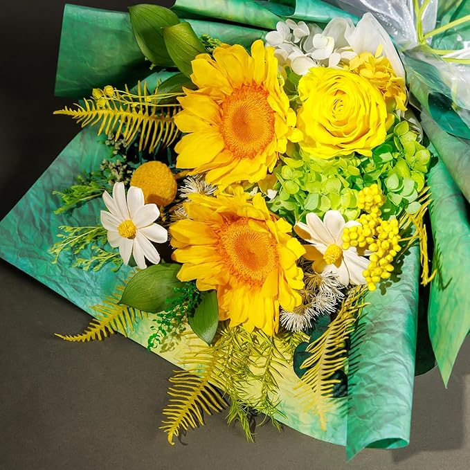 Bonsion Preserved Flowers Yellow Gifts for Women, Flower for Delivery, Preserved Sunflower Bouquets, Birthday Gifts for Grandma, Mothers Day Flowers for Wife