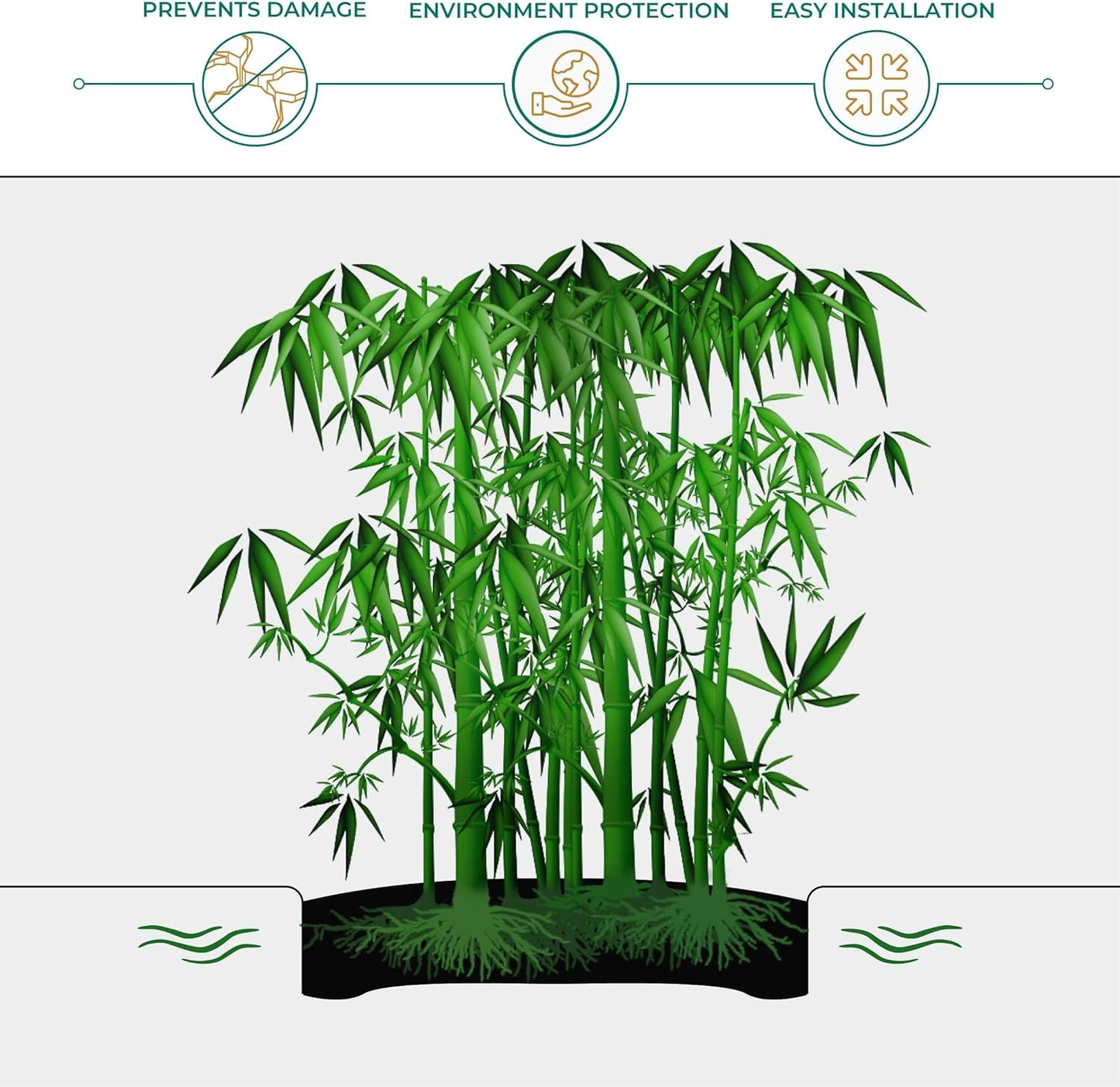 DeepRoot Water Barrier, Versatile Bamboo Barrier, Easy-to-Install Garden Barrier for Landscaping and Protection, Durable, Flexible, 36" x 300' Roll-30 mil Thickness, Black (WB 36/30)