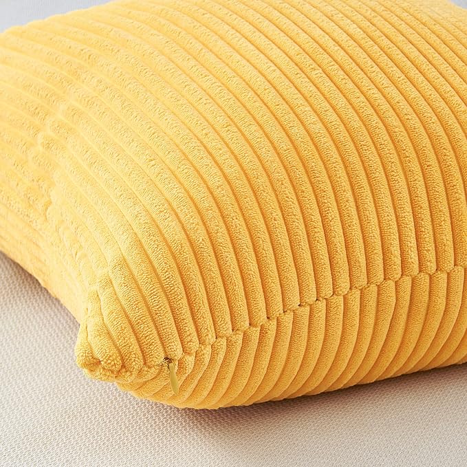 Topfinel Corduroy Pillow Covers 20x20 Blue and Orange Decorative Boho Pillow Covers for Couch Bed Accent Modern Pillowcase Sofa Livingroom Home Decor