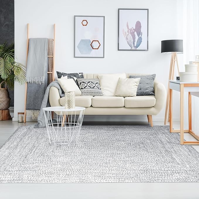 Superior Indoor Outdoor Braided Area Rug, Reversible Dual-Tone Home Floor Decor for Kitchen, Entryway, Patio, Front Porch, Deck, Modern, Boho, Farmhouse Style, 3' x 5', Slate/White