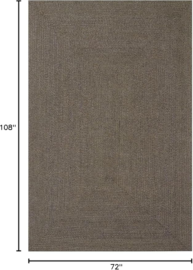 Superior Indoor Outdoor Area Rug, Handwoven Reversible Braided Home Decor for Living Room, Kitchen, Entryway, Patio, Front Porch, Deck, Modern, Boho, Farmhouse Style, 6' x 9', Latte