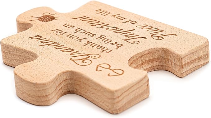 Engraved Block Puzzle Gift for Grandma for Birthday, Christmas, Grandparents day, Mothers Day Gifts for Grandma, Delicate Grandma Birthday Gifts from Granddaughter, Grandson