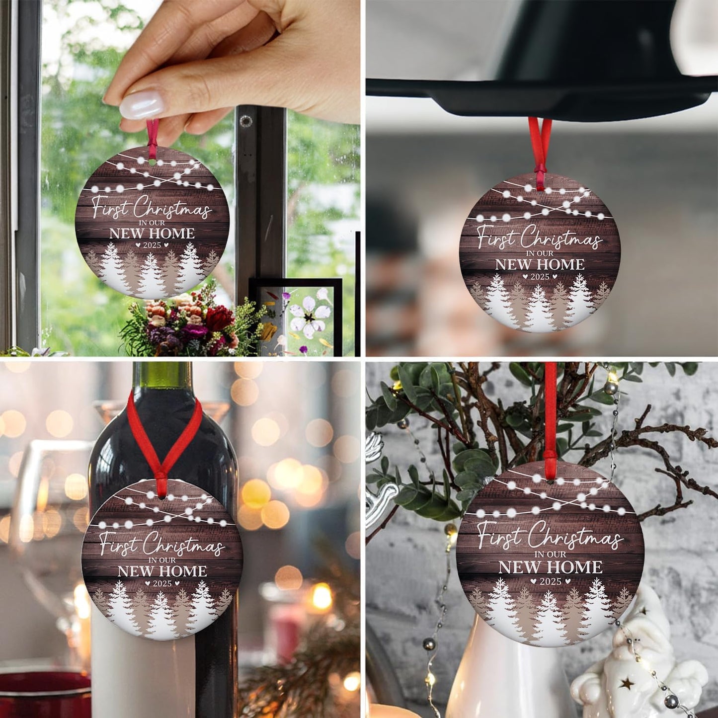 New Home Ornament 2025 - First Christmas in Our New Home Ornament - Housewarming Gifts for Women, Couples, Homeowners - First Home Gift Ceramic Christmas Ornament Keepsake, Home Décor 2025