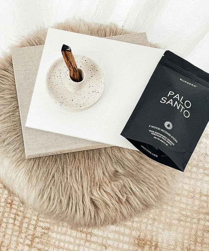 Bursera Palo Santo Sticks, Tree Planted with Every Order, 100% Natural, Ethical & Sustainable, 5-Pack Authentic Real Palo Santo Wood Incense Sticks from Peru for Aromatherapy, Smudging
